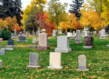 A cemetery in autumn