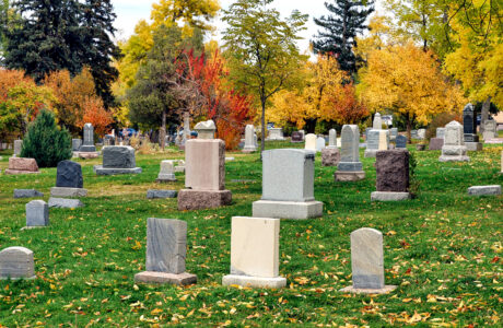 A cemetery in autumn